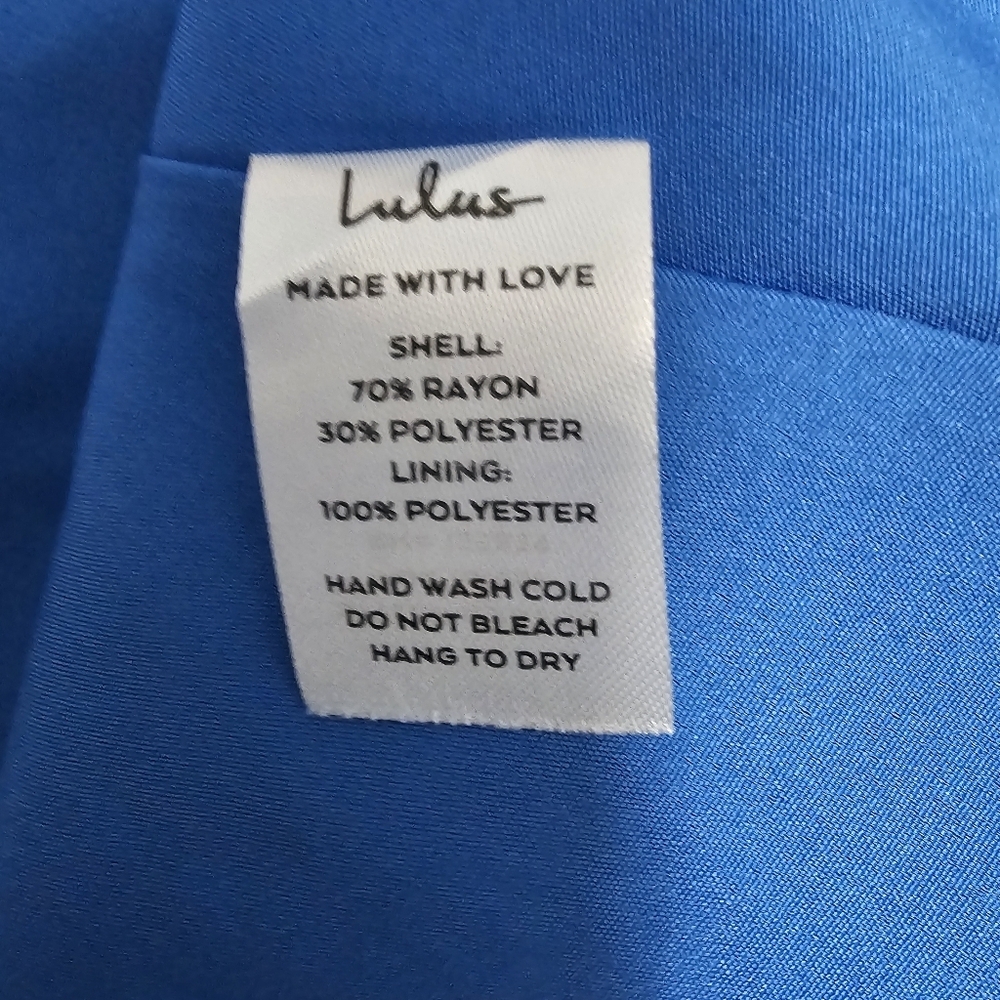 Lulus Simply Adorable Blue Pleated Flutter Sleeve Mini Dress Sz M - Picture 5 of 5